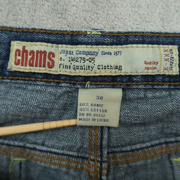 Chams Jeans Mens Size 38x31 Blue Relaxed Fit Denim Pants Stone Wash Medium - Picture 5 of 14